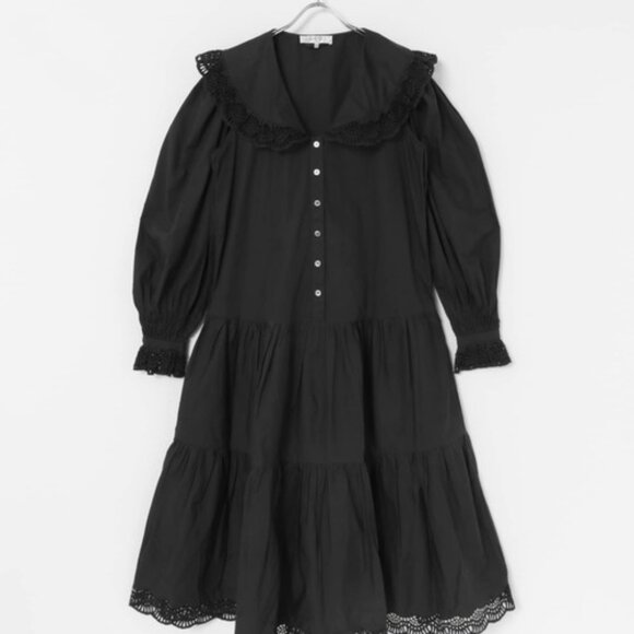 Sea New York Women's black Patrizia Lace Midi A-Line Dress large l - Picture 2 of 5